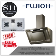 FUJIOH SC-2090 R/V  900MM INCLINED DESIGN COOKER HOOD  +  FUJIOH FH-GS5530 SVSS STAINLESS STEEL GAS HOB  WITH 2 DIFFERENT BURNER SIZE BUNDLE DEAL FREE TIGER RICE COOKER w T&amp;C*