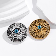 Egyptian Horus Eye Brooch Jewelry Blue Eyes Round Plate Blazer Corsage