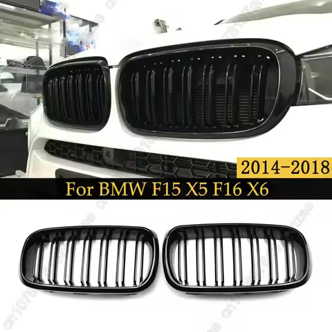 Single / Double Line Style Car Front Bumper Kidney Racing Grille For BMW F15 X5 F16 X6 2014-2018 Glo
