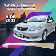 ชุดแต่งรถยนต์สเกิร์ตหน้า หลัง ข้าง รอบคัน Toyota Vios 2003 ทรง Sporty (งานดิบ) ABS เข้ารูปติดตั้งง่า