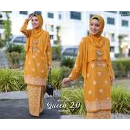 baju kurung  moden baju kurung songket printed baju kurung viral queen 2.0 mustard