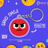 GANTUNGAN [ EMOJI 017 ] Emoticon Keychain Wedding Souvenir Birthday/ - Cute Acrylic Emoji Keychain