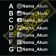 Custom cutting stickers for Instagram, Fb, Youtube, etc. account names as you like.