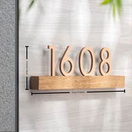 Unit Number Signage wood gold 24x8cm house number number plate Customised Unit Sign door sign  door 