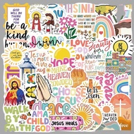 50pcs Jesus Christian Stickers Bible Verse Faith Stickers Cross Wisdom Words Decals Stickers