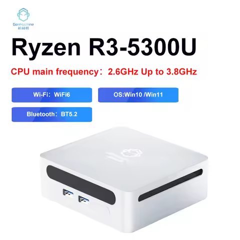 GenMachine Mini PC 5300U Windows 11 Ryzen 2.7GHz-3.7GHz DDR4 32GB Wifi6 HDMI pc gamer Diy Gaming Com