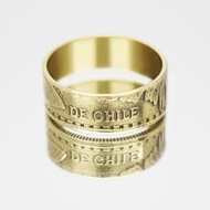 智利硬幣戒指 5 centesimos 1960-1970 男士硬幣戒指 女士硬幣戒指