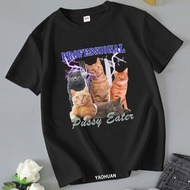 Kawaii CerTified Pussy Lover Meme Cat Printed T Shirt Men  Fashion Vintage T-shirts Cotton Casual Lo