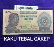Uang rupiah Rp 21/2 rupiah 1968 indonesia 2 1/2  sudirman soedirman