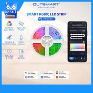 Outsmart WiFi RGBIC LED TV Backlight Strip – Music Sync, App Control, Smart Ambient Lighting