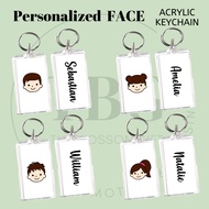 [SG SELLER]  Personalised FACE + NAME Acrylic Keychain (Personalised Gift)