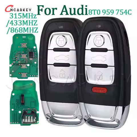Remote Car Smart Key Fob 8T0 959 754C for Audi RS4 RS5 S4 S5 Q5 A4L A4 A5 A6 A7 A8 315MHz/433MHZ/868