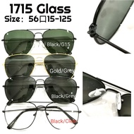 Aviator Retro Style Square Sunglasses 1715 Glass Lens 56mm