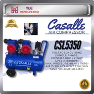 Casalle CSL5350 3.0Hp 50-Litre 8bar Oil-Free Silent Air Compressor