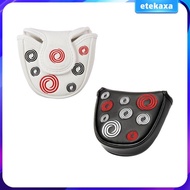 [Etekaxa] Mallet Putter Cover Waterproof Half Round Plush Inner Lining Embroidered Club Head Cover G