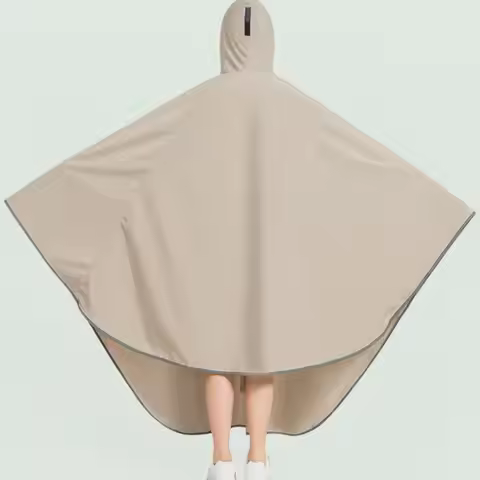 Bike Rain Poncho Rain Coat Hooded Cape Thick Reusable Lightweight Full