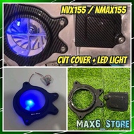 YAMAHA NVX155 V2 NMAX155 V2 CVT COVER TRANSPARENT WITH LED CVT ENGINE COVER SET NVX V2 NMAX V2 LAMPU