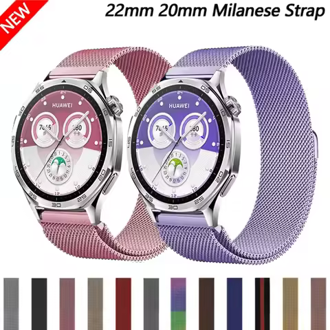 20mm22mm Milanese Watch Band for Huawei Watch GT5/4Pro GT5 3/4Pro 46mm Magnetic Belt for Samsung Gal