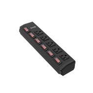 【DIKE】6尺/1.8M工業級鋁合金六開五座電源延長線(DAH256BK)