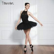 ชุดเต้นบัลเลต์สำหรับผู้หญิง, ชุดจั๊มสูทคอวีจับจีบผ้าตาข่าย, ชุดเต้น Pole Dance และ Latin Dance สีดำ 