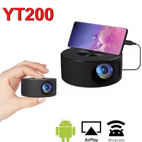 YT200 Smart Home High-Definition Miniature Portable Projector Small Mobile Phone Projector Wireless 