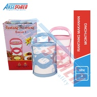 Rantang Susun Plastik Monthong [2/3/4 Susun] / Tempat Makan Pelastik Murah Untuk Piknik / Wadah Nasi