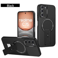 For Realme C75 Case Realme C75X Phone Case realme 14X Cover Realme 14X cases Carbon fiber Stent phon