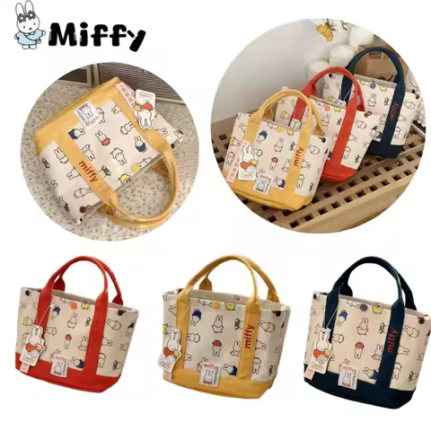Miffy Bag Miffy Hand Held Bento Bag Embroidered Cartoon Canvas Bag