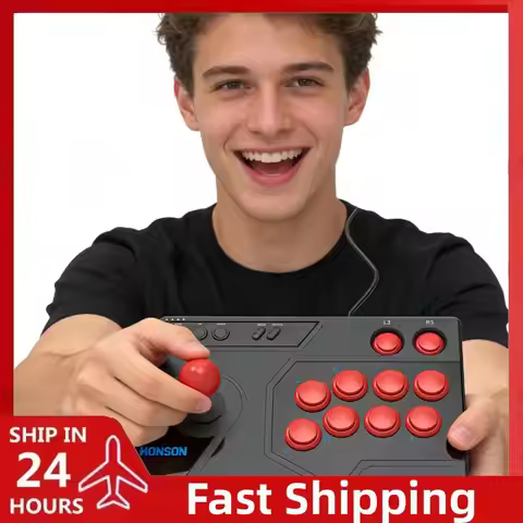 Arcade Fight Stick Turbo Function Street Fight Controller Stick Console Gaming Joystick for PS 5/PC