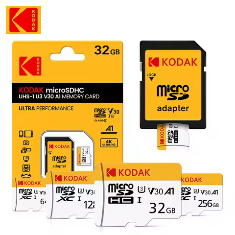 Original KODAK Micro SD Card 32GB 64GB 128GB Memory Card U3 4K 64G SDHC Mini microsd UHS-I C10 TF Tr