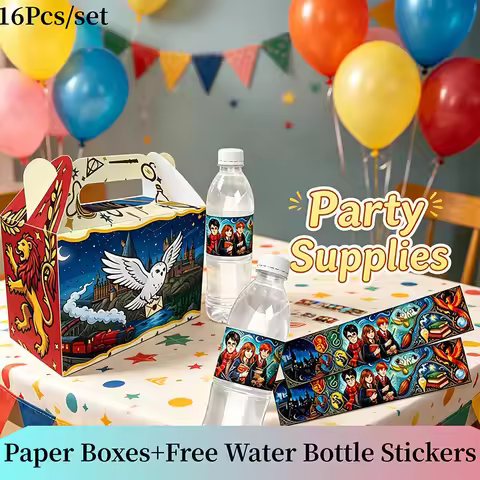 Warner Bros Magic Academy Paper Boxes Water Bottle Stickers Labels Combination Edition Wizard Collec