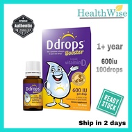 Ddrops Booster Liquid Vitamin D3 600 IU 100 drops for 1 year old children and adult up to 70 years o