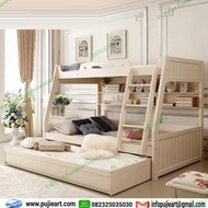 Bunk bed dewasa 3 kasur murah, tempat tidur tingkat 3 minimalis anak