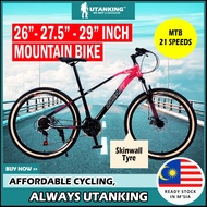 UtanKing™ 26” 27.5” 29” Inch Mountain Bike 21 Speed Gear Road Bikes MTB Double Disc Brake Bicycle Basikal Gunung Dewasa