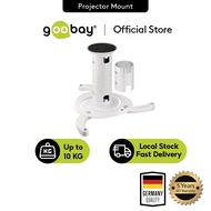 Goobay WH Projector Ceiling Mount - White/Silver/Size M