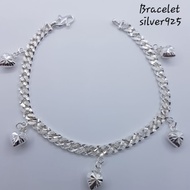 (HB 251 S)Love heart bracelet original silver 925 with bangle design