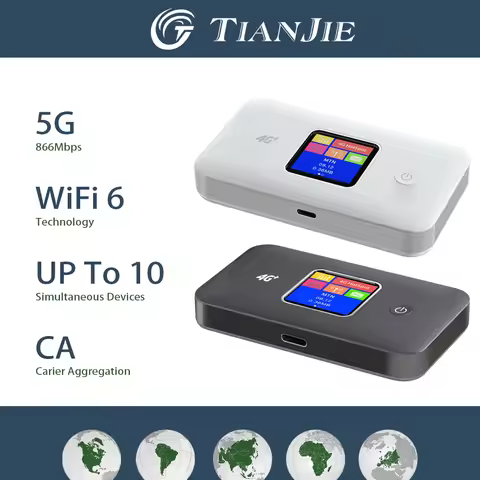 TIANJIE MF801 4G+ LTE Mobile Hotspot with Global,Portable WiFi Hotspot for Travel in 200+ Countries,