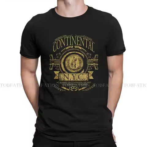 John Wick Film 100% Cotton TShirt Continental Classic NYC Classic T Shirt Oversized Men Tee Shirt Of