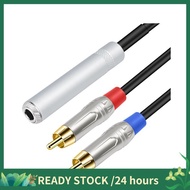 6.35Mm Female to 2  Male Cable Stereo Audio Cable 1/4 Inch  6.35mm 1/4 Inch TRS Stereo Jack Female t