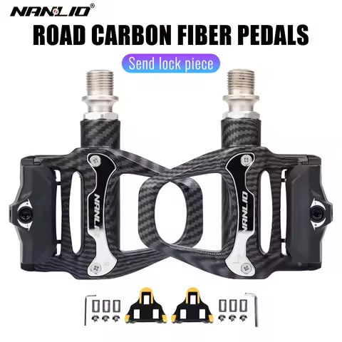 Nanlio SPD-SL Road Bike Pedals, Clipless Pedals w/ 6° Cleats, Lightweight Hybrid Nylon/Alloy, Sealed