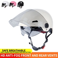 Motorcycle helmet Electric Bike Bicycle ventilate Helmet Half Open Face Helmet anti glare Double-layer goggles Grown man helmet for kids