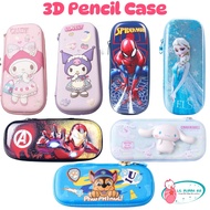 [LIL BUBBA] 3D PENCIL CASE SPIDERMAN KUROMI MELODY CIN AMOROLL CAPTAIN AMERICA IRONMAN ELSA UNICORN