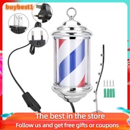 Buybest1 28cm Barber Shop Pole Rotating Lighting Red White Blue Stripe Light Stripes Sign Hair Wall Hanging LED Downlights