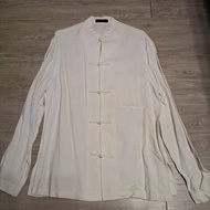台灣設計師品牌 SHIATZY CHEN 夏姿 白色素面立領造型扣長袖薄外套-男