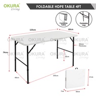 OKURA 4ft & 5ft & 5.7ft Round Fold Half Table Banquet Table Folding Portable Table Dining Table Meja