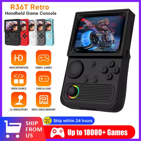 R36T Retro Handheld Game Console 22000+Game 3.5'' HD IPS Screen WI-FI Multiplayer 128G Portable Pock