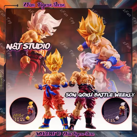 N&T Studio Dragon Ball Z Goku Action Anime Figures SHF 1/12 Scale Super Saiyan Son Goku 3.0 Battle D