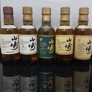 山崎金花10,12,NAS 180ml 威士忌5支一套 (適合白州18,25,宮城峽,余市15,20,竹鶴響17,21,30年 50ml酒辨收藏家)