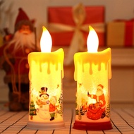 ❤1 Set 2Pcs Christmas Dripping LED Candle Lights with No Battery (Assorted Color)