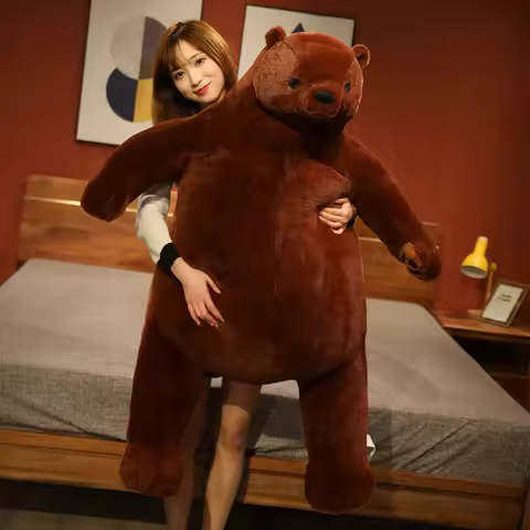 130cm Big Brown Bear Plush Toys Stuffed Animal Teddy Bear DJUNGELSKOG Plush Animal Pillow Soft Cushi